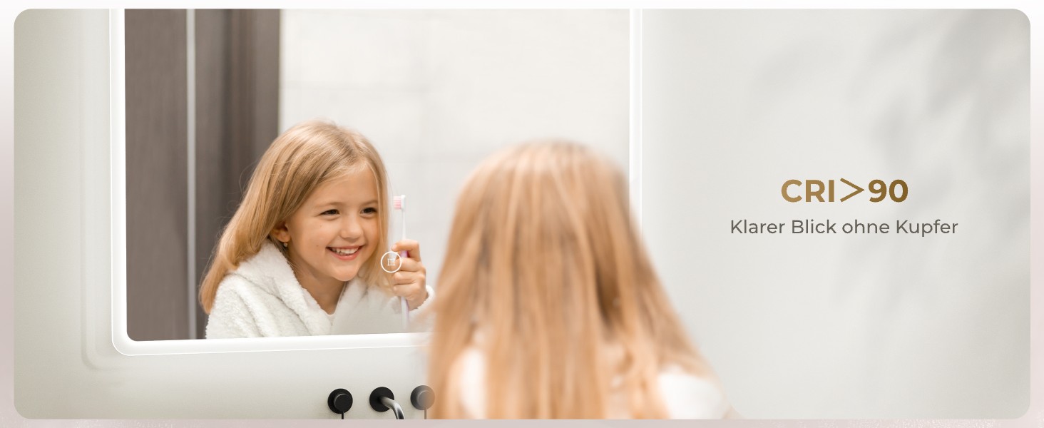 Дзеркало для ванної кімнати з підсвічуванням LED 80x60 см, регульоване, 3 колірні температури (3000K/4000K/6500K), антизапарник, вертикальна/горизонтальна установка, з 3x збільшенням