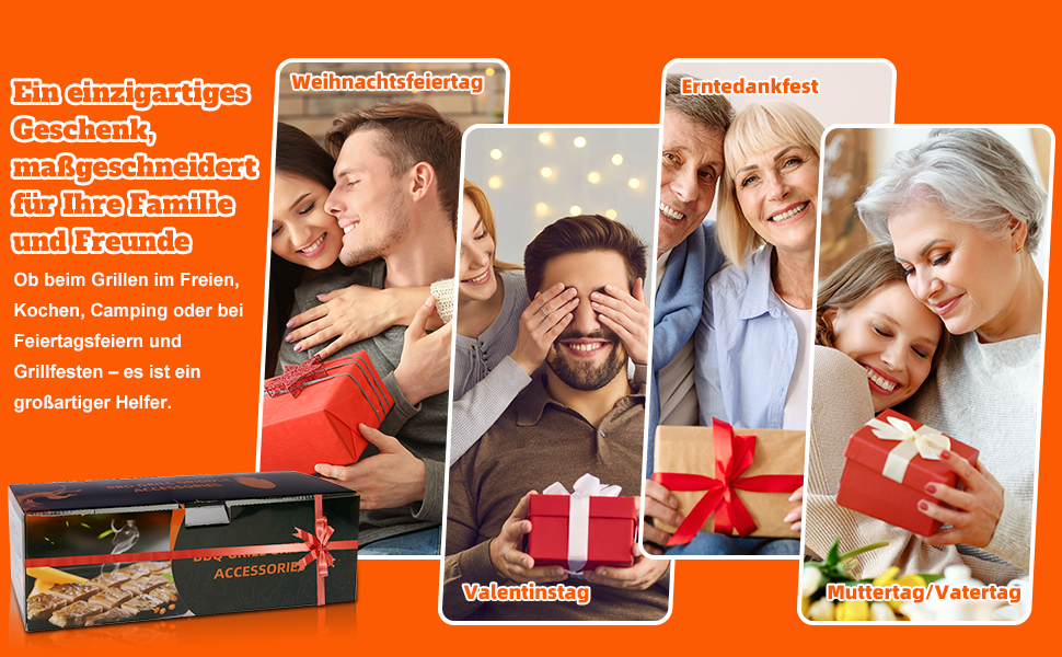 Набір гриль-посуду, 28 предметів: професійний набір з нержавіючої сталі з сумкою, подарунок на День народження, Різдво для чоловіків, для саду та кемпінгу, BBQ