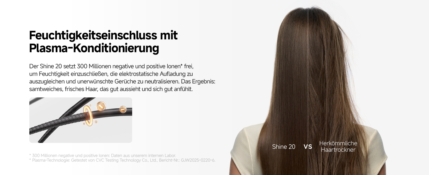 Фен для волосся MOVA Shine 20 з дифузором, високошвидкісним мотором та плазмою для догляду, NTC-контролем температури, сріблястий