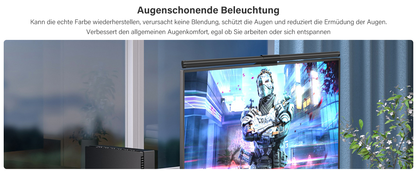 LED лампа для монітора 55 см з інтелектуальним керуванням USB, захист очей, торкання, регулювання температури кольору, для ПК, офісу