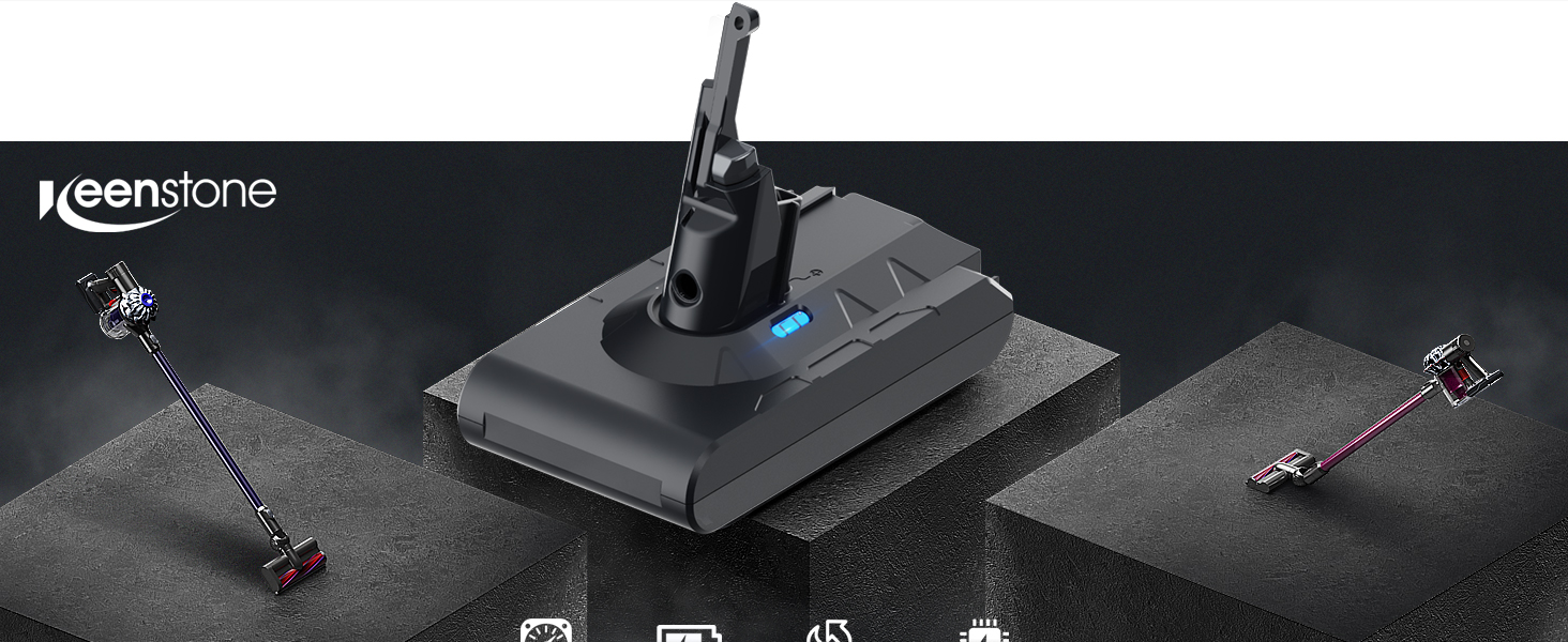 Акумулятор Keenstone V8 8000mAh для Dyson SV10 V8 Absolute/Animal/Motorhead/Fluffy: Оригінал + 3 фільтри