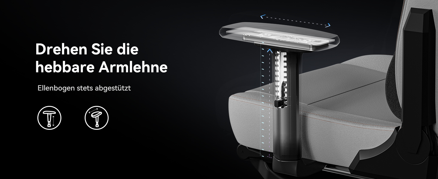 Ігровий крісло AutoFull C3 з ергономічною підтримкою спини | З регульованими підлокітниками, підставкою для ніг, подушками для голови та попереку | Макс. вага 150 кг | Сірий з тканинного покриття