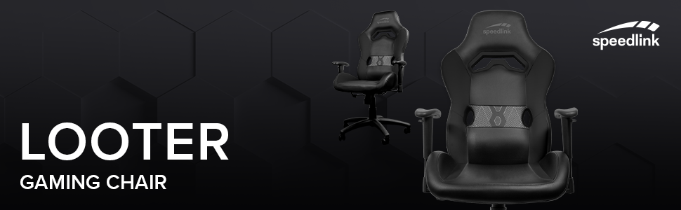 Ігровий крісло Speedlink Looter – ергономічне, чорне, на штучній шкірі, до 140 кг