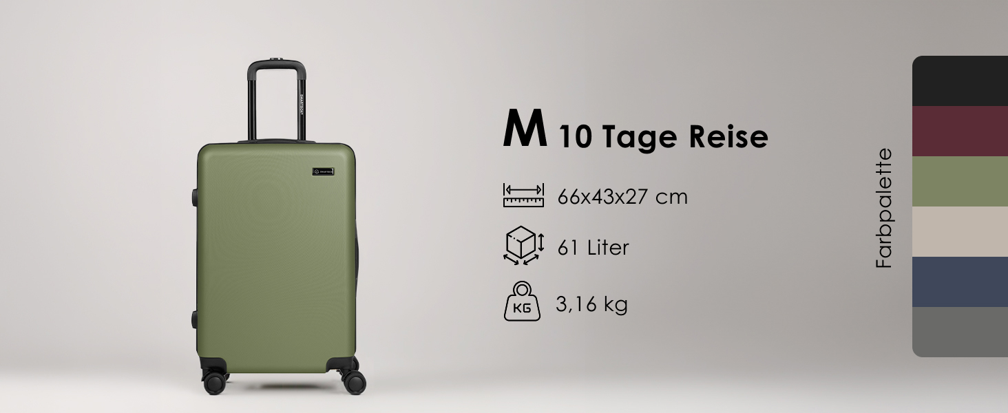 Набір валіз Smartbox Hartschalen 3-в-1 для жінок та чоловіків | Легкі та міцні валізи з ABS-пластику | 4 колеса та кодовий замок | Серія 05, колір Greige