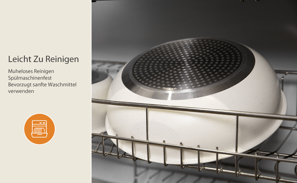 Набір посуду Sweetcrispy: 12 предметів (сковороди, каструлі) з антипригарним покриттям, для індукції та духовки, 20/26 см, 18/20 см, 26 см, знімні ручки, бежевий