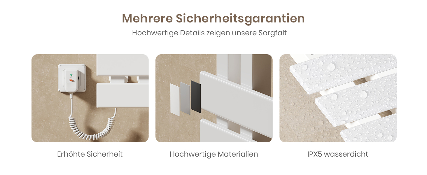 Електричний рушникосушар EMKE з Wi-Fi, 1000x500 мм, 320W, чорний (правий)