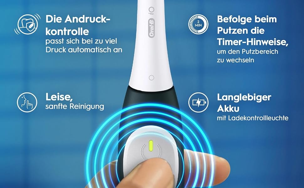 Електрична зубна щітка Oral-B iO Series 2 з магнітною технологією, 3 режими чищення, колір Forest Green