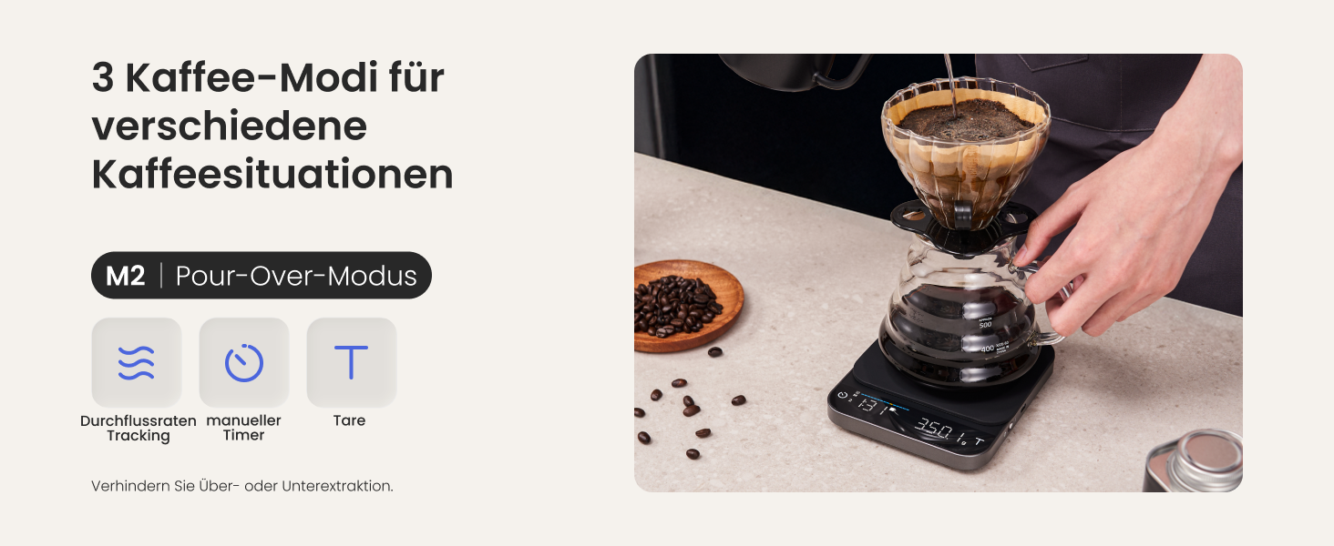 Електрична вага для кави RENPHO з таймером, перезаряджувана, точність 0,1г/3кг, автоматичний таймер, портативна вага для приготування кави Pour-Over та Filter, чорний, 192*167 мм