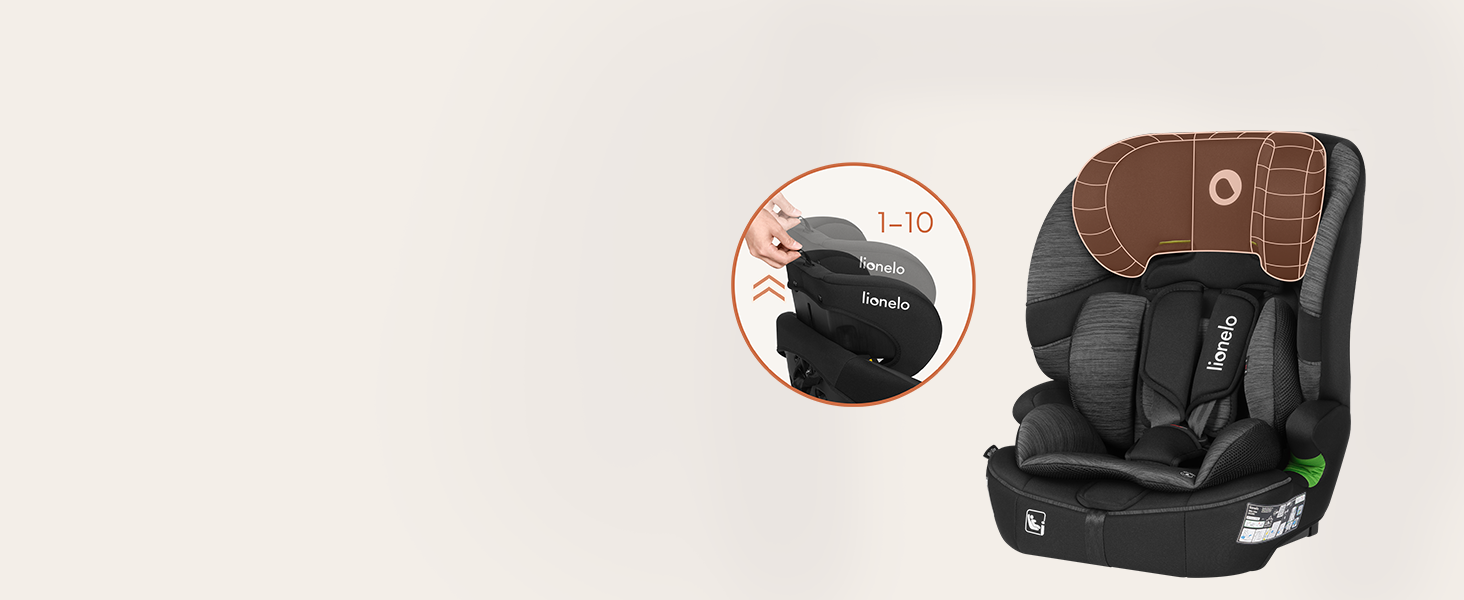 Автокрісло Lionelo Billy i-Size 76-150 см (15 міс - 12 років), ISOFIX, Top Tether, R129, бежеве