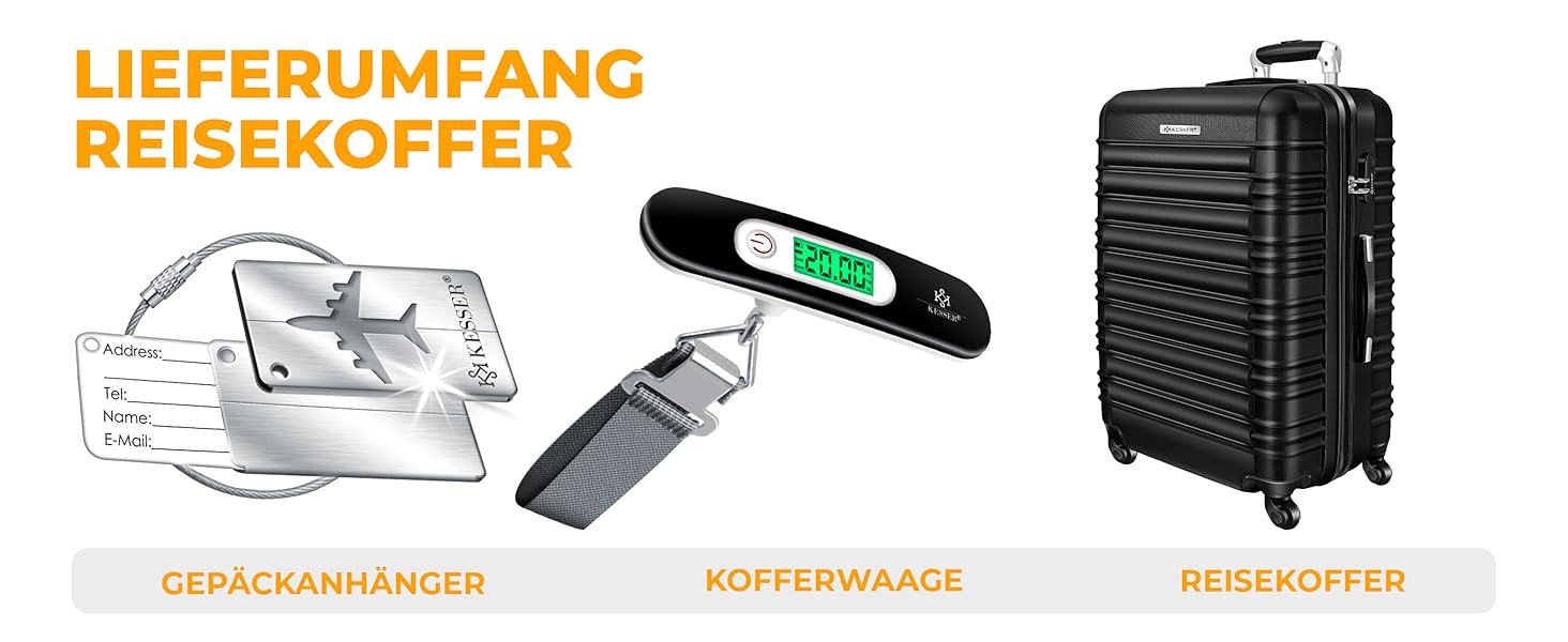 Валіза KESSER® з жорсткою оболонкою 75 см, 120 л: вага, жетон, кодовий замок, ABS, телескопічна ручка, чорний