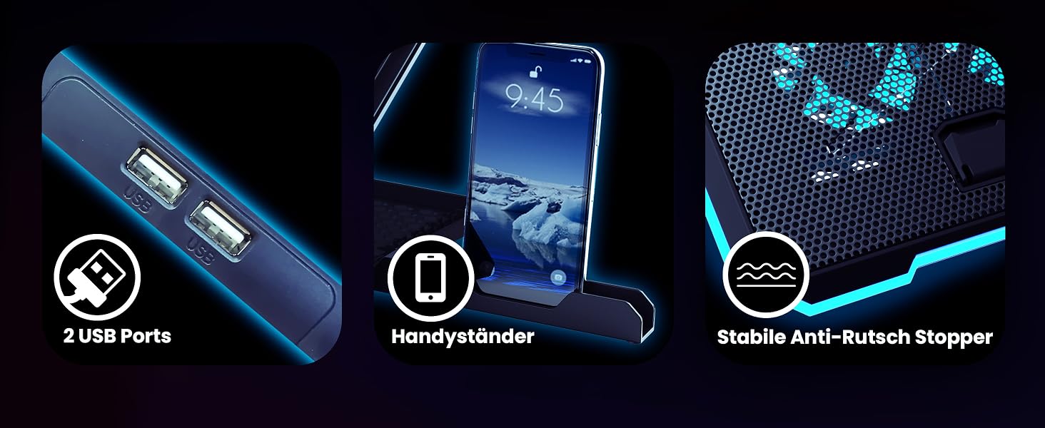 Ігровий охолоджувач для ноутбука V15 з RGB-підсвіткою та USB-портом