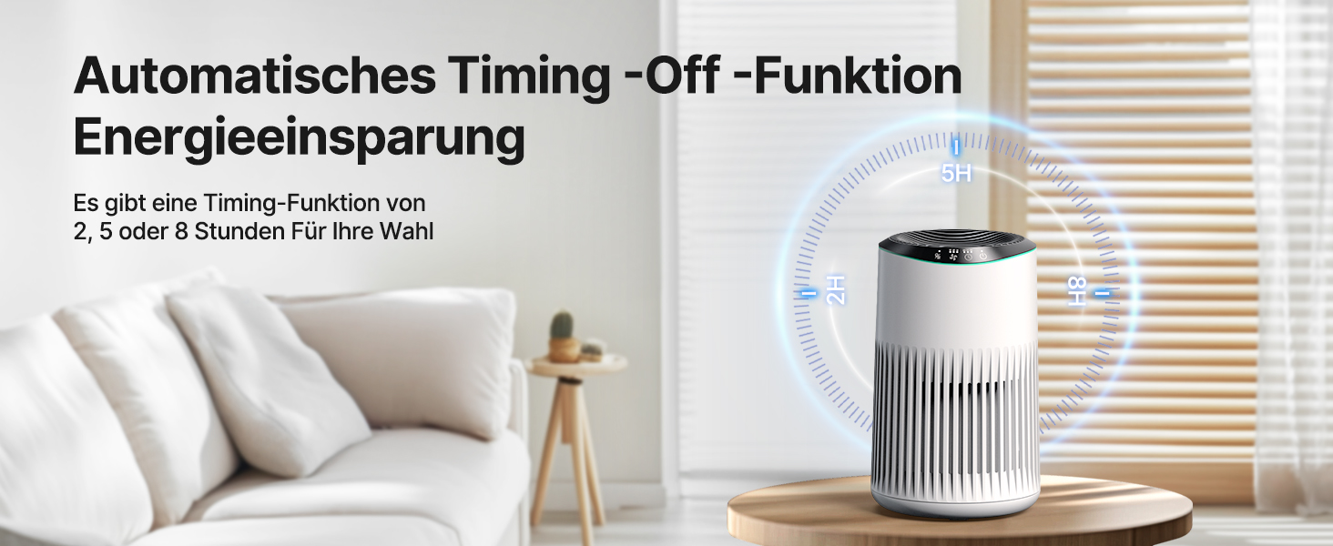 Повітряочисник для спальні, офісу, кімнати для курців, для алергіків, білий, 1 шт., 3 режими