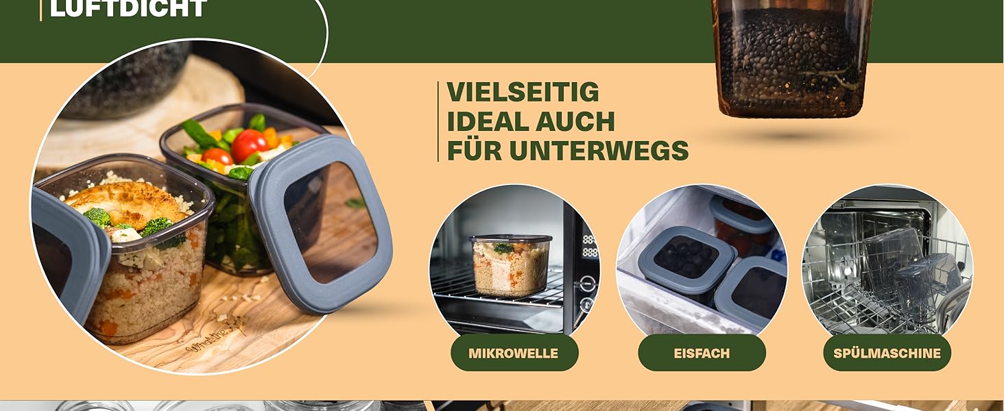 Набір контейнерів для зберігання продуктів 12 шт. 550 мл, сірий. Без BPA, герметичні, для крупи, борошна, спецій. Органайзери для кухні