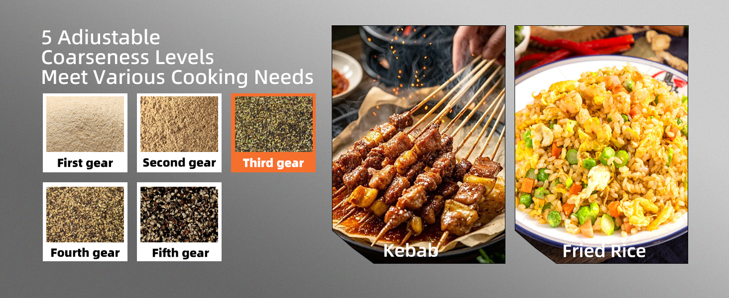 Електричний набір для солі та перцю з зарядною станцією, об'єм 110 мл, перезаряджувана млинка для солі з 5 рівнями, керамічна млинка з щіткою, 2 шт., чорний