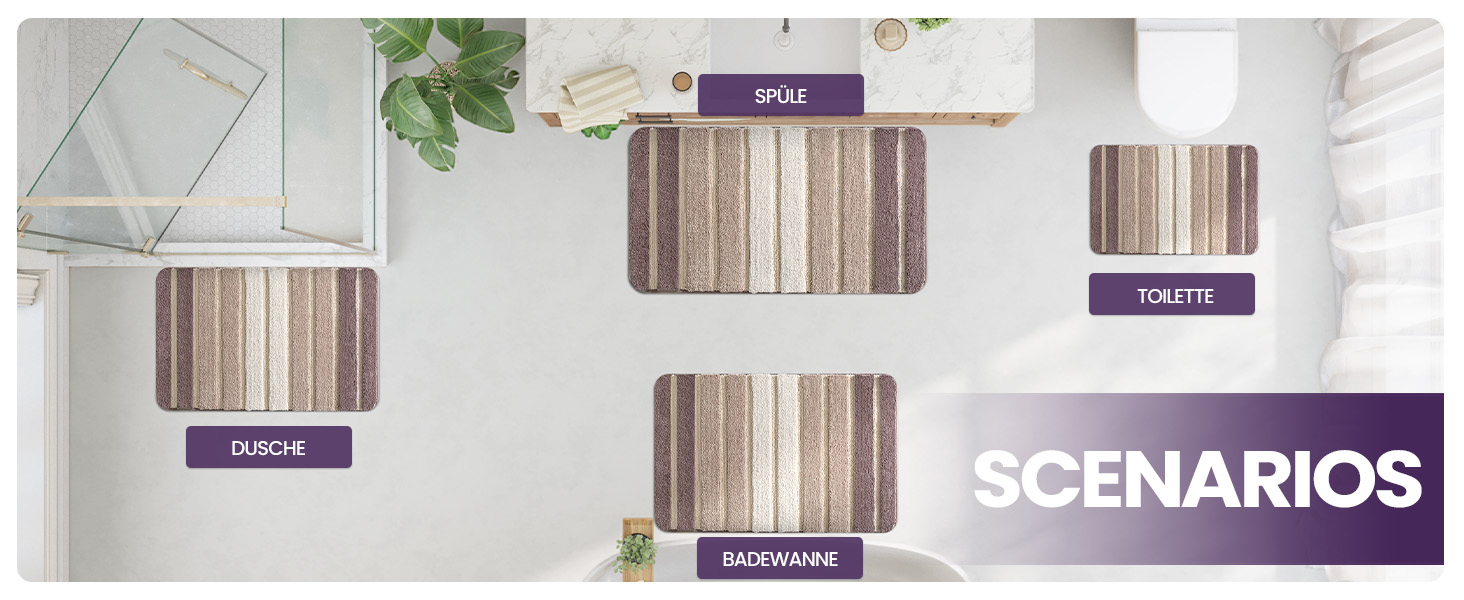 Дексі 2 шт. килимок для ванної кімнати, антиковзний, 40 x 60 см, м'який, швидковисихаючий, для ванної, душу, ванни (2 шт., бежевий)