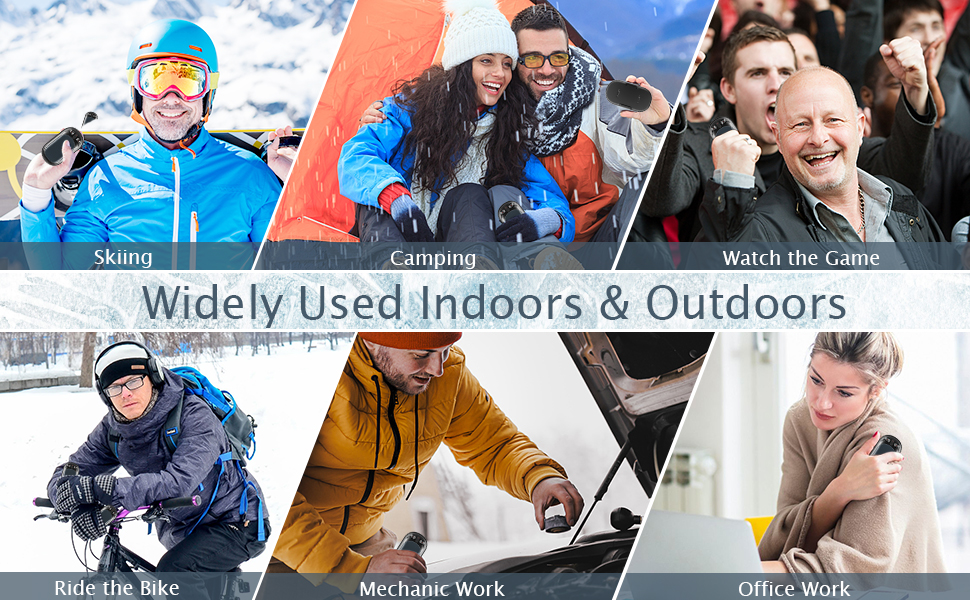 Електричні грілки для рук USB, перезаряджувані, набір 2 шт. - 12 годин роботи, для жінок та чоловіків, Raynaud, Outdoor, кемпінг, полювання, катання на лижах, гольф