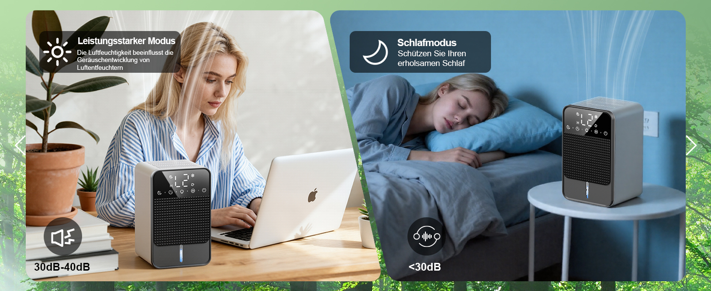 Електричний осушувач повітря 1800 мл з автоматичним відтаненням, таймером та LED-дисплеєм. Підходить для спальні, ванної кімнати та шафи. Продуктивність: 550 мл/24 год.