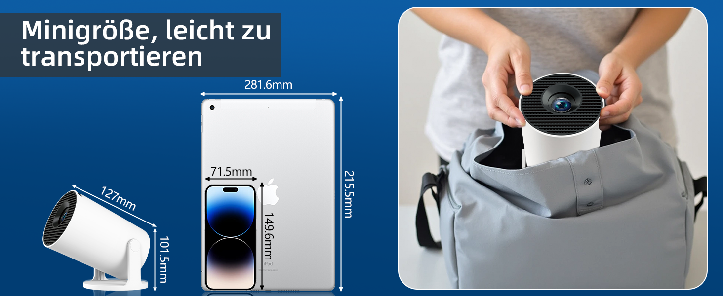 Портативний міні проєктор 4K з Wi-Fi 2.4/5G, Android 11, Full HD 1080P, HDMI, динамік (HY300Pro+)