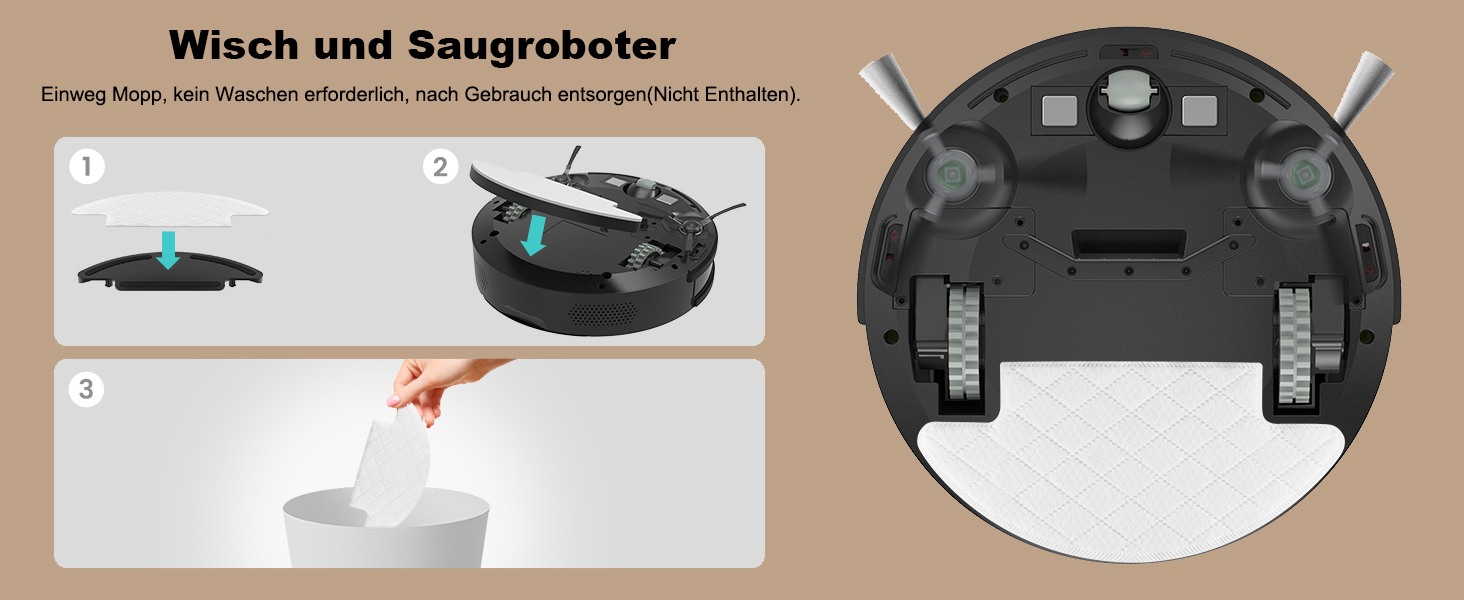 Робот-пилосос LEFANT M210P, супертонкий робот-пилосос, потужність всмоктування 2200 Па, час роботи 120 хв, Wi-Fi, оптимізований для килимів, шерсті домашніх тварин, твердої підлоги, робот-пилосос із зарядною станцією, сіре шампанське M210P Champagne Grey