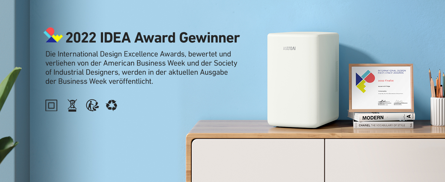 AstroAI Міні холодильник 2-в-1, 6 літрів, з функцією охолодження та підігріву, 12V/220V, для авто, офісу та гуртожитку (Бежевий)