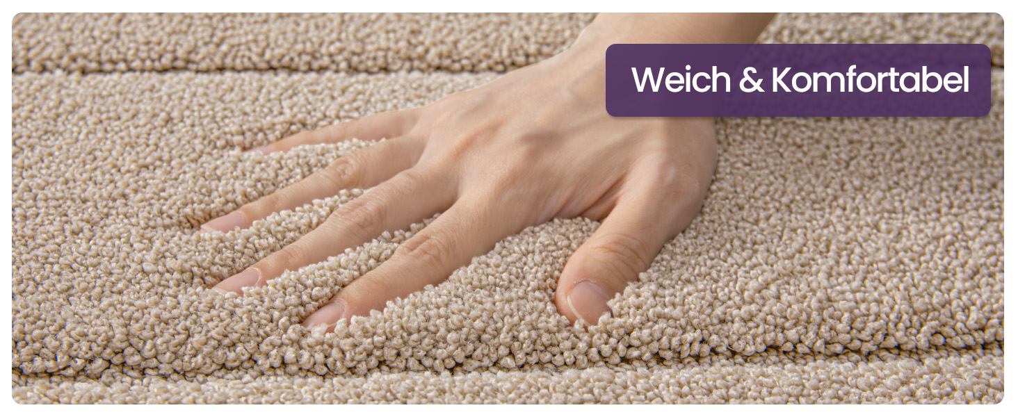 Набір килимків для ванної кімнати DEXI, 40 x 60 см, 2 шт. - антиковзкі, м'які, швидковисихаючі. Підходять для душу, ванни та туалету. Машинне прання. Колір: бежевий