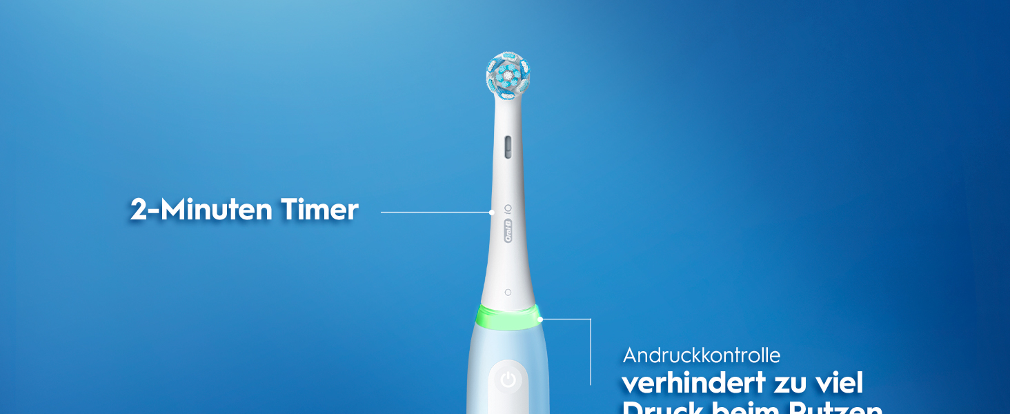 Електрична зубна щітка Oral-B iO Series 3, світло-блакитна (Ice Blue), 1 щітка + 3 смінні насадки