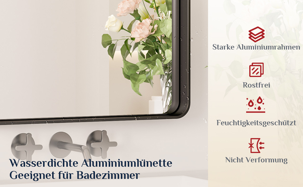 Дзеркало настінне Keonjinn Wand Spiegel чорного кольору 40x50 см з металевим каркасом, прямокутна форма. Підходить для ванної кімнати, вітальні, спальні, коридору.