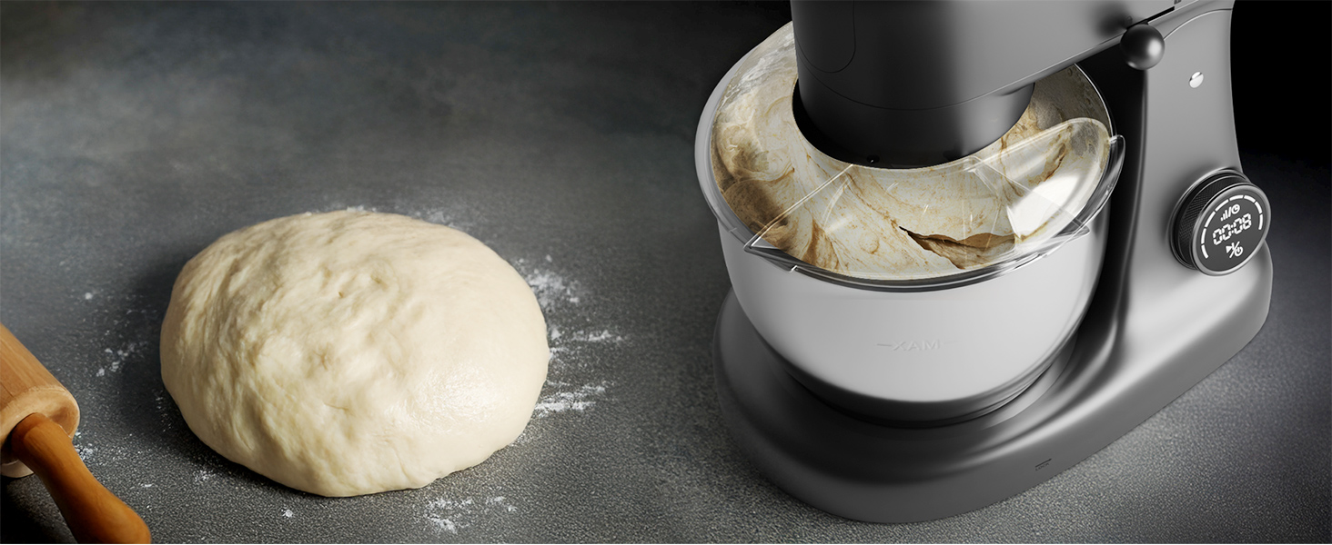 Кухонна машина MEDION MD 12600 Titan: м'ясорубка, 4.6 л чаша з нержавіючої сталі, 800 Вт, тихий двигун, сенсорне дисплею