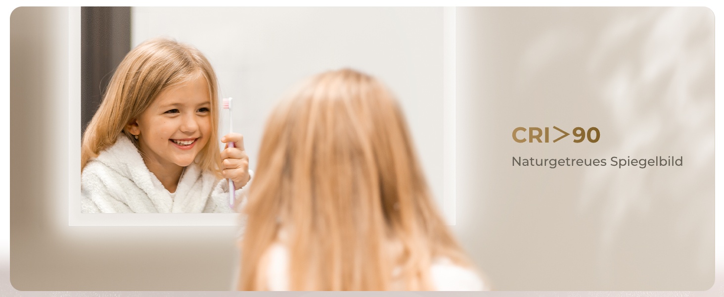 Дзеркало для ванної кімнати з підсвічуванням LED 120x60 см, велике, диммер, сенсорний вимикач, вертикальна/горизонтальна монтаж, 6500K (холодне біле світло)