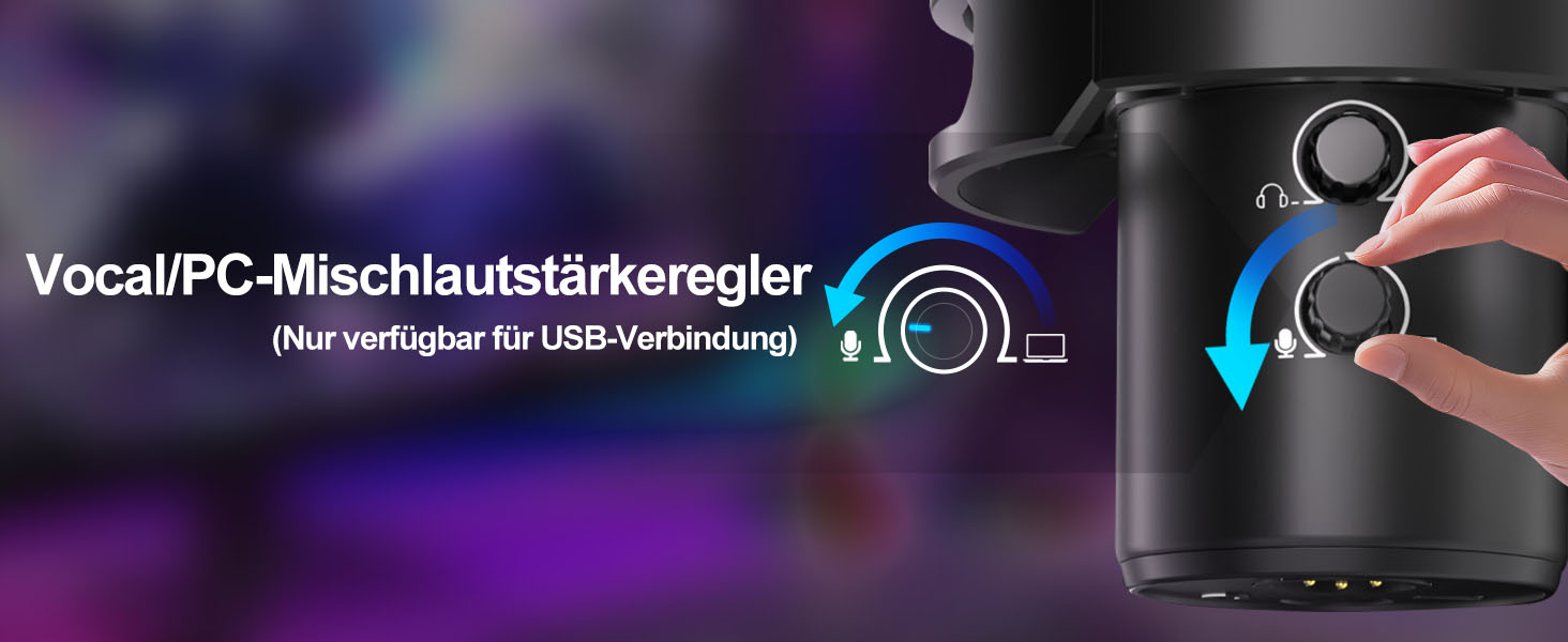 Сокодокс XLR/USB мікрофон з підставкою, мікрофон для стрімінгу з шумозаглушенням, регулятором гучності, мікрофон для подкастів, студії, геймінгу та запису