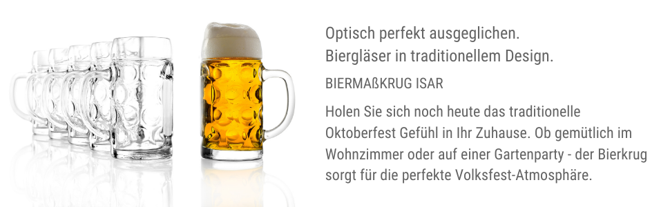 Набір пивних кружок Stölzle Lausitz ISAR, 6 шт., 0.3 л, скло Soda Lime, придатні для миття в посудомийній машині