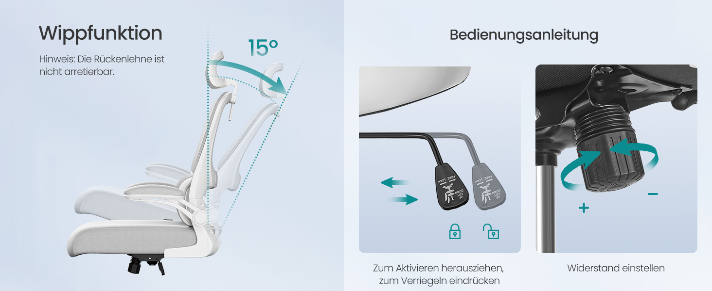 Офісне крісло SONGMICS з ергономічною спинкою з сітки, з регульованою підголівником та поперековою підтримкою, для дому та офісу, сірого кольору (OBN041G01)