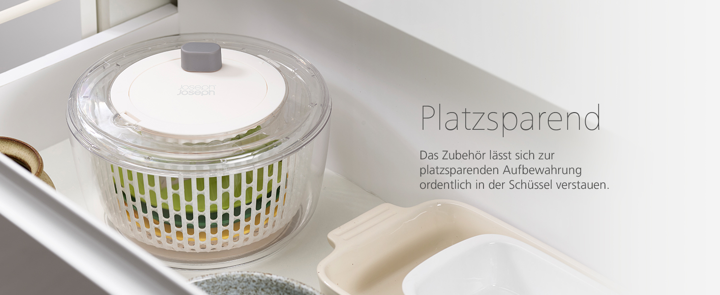 Набір для приготування салатів Joseph Joseph 'Multi-Prep' 4 в 1: салатниця, спіралізатор, тертка, шинкувальник, компактне зберігання