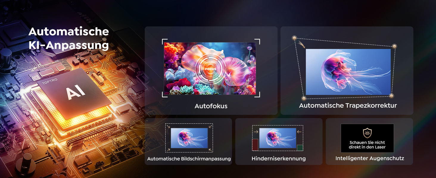 Проектор Google TV Beamer 4K Smart: Кінотеатр вдома 1080P FHD, Автофокус, Трапецеїдальна корекція, WiFi, Bluetooth, Портативний, Чорний