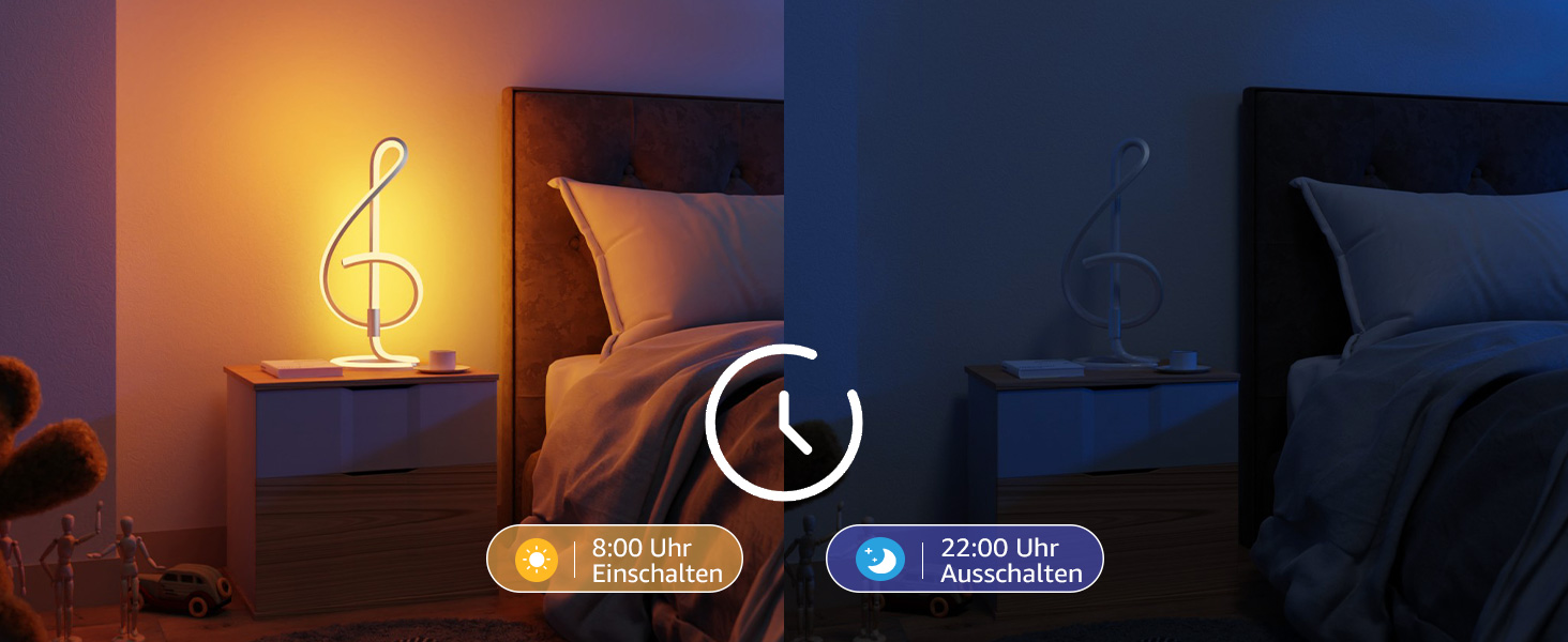 Lepro AI розумна настільна лампа TB2 з персоналізованим AI-дизайном освітлення, синхронізація з музикою/керування через додаток, регулювання яскравості, RGB+IC технологія, сумісна з Alexa/Google, без пульта керування, дизайн 'Скрябін'