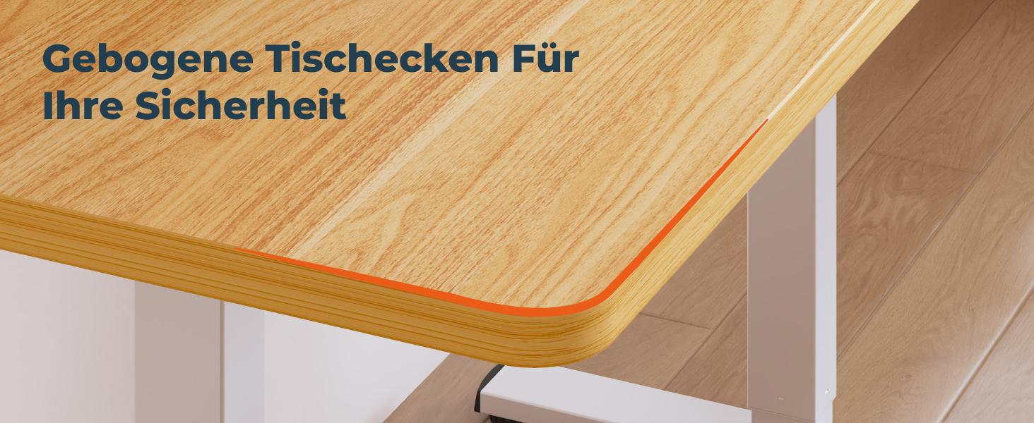 Регульований стіл FQ1 160x60 см з електропідйомом, з стільницею, для стоячи роботи, з комп'ютерним столом, гачком, блокуванням для дітей, функцією пам'яті для офісу та дому - Ahorn 160 x 60 см Білий + Ahorn