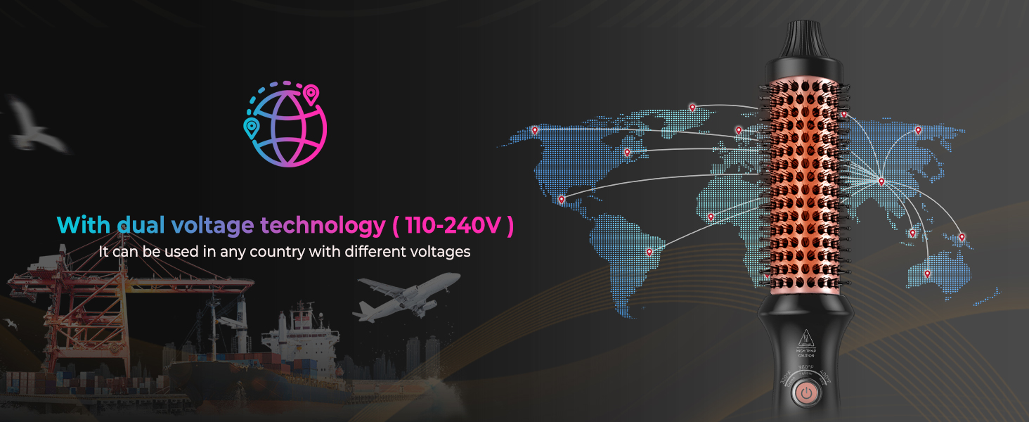 Термощітка UKLISS 32 мм, гаряча кругла щітка 200C, повітряний стайлер для об'єму та локонів, підходить для подорожей