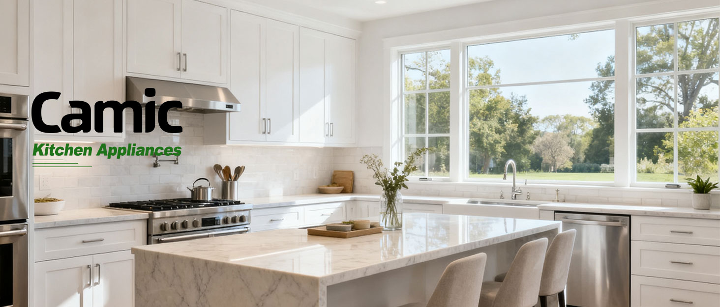 Кухонний комбайн Camic 1500W з мискою 2.5л, 6 програм, подрібнювач, нарізач, міксер, аксесуари, для дому, сріблястий