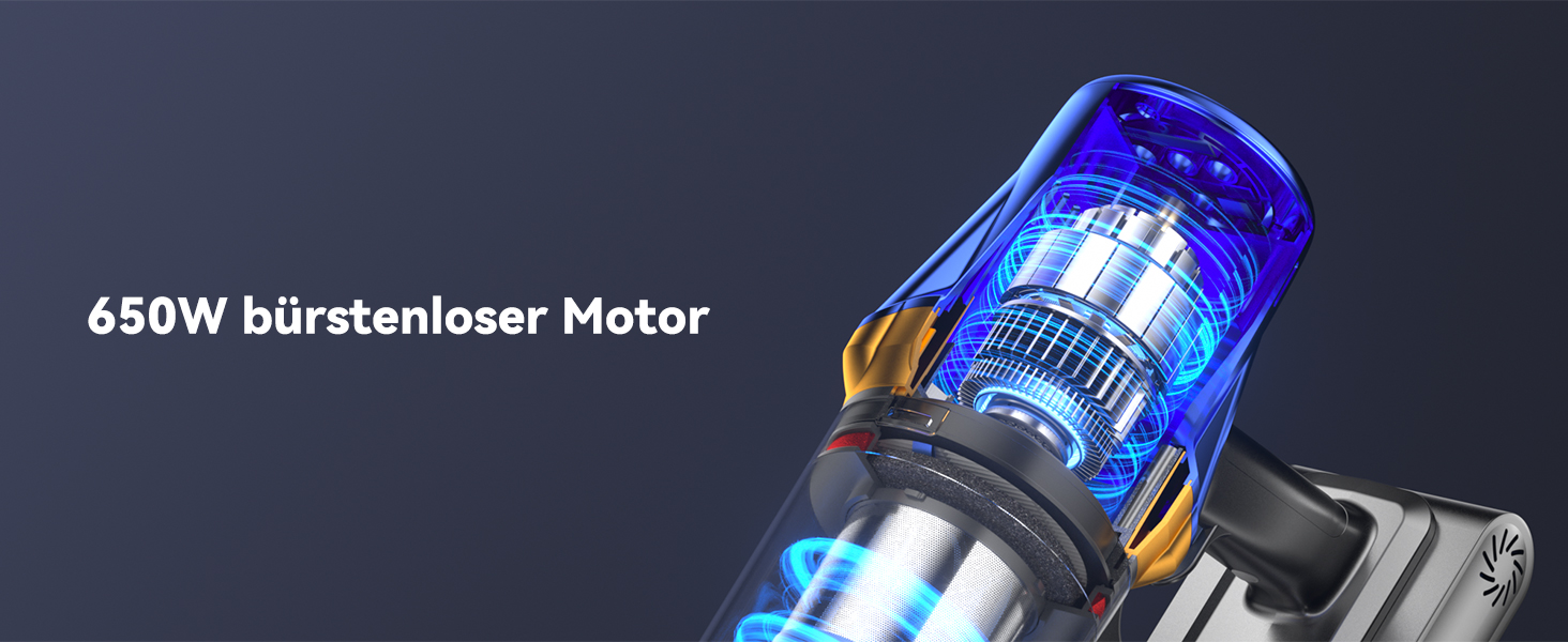 Акумуляторний пилосос H9 58000 Па, 650 Вт, 80 хв, бездротовий з LED-дисплеєм, для шерсті тварин, килимів та підлоги, синій