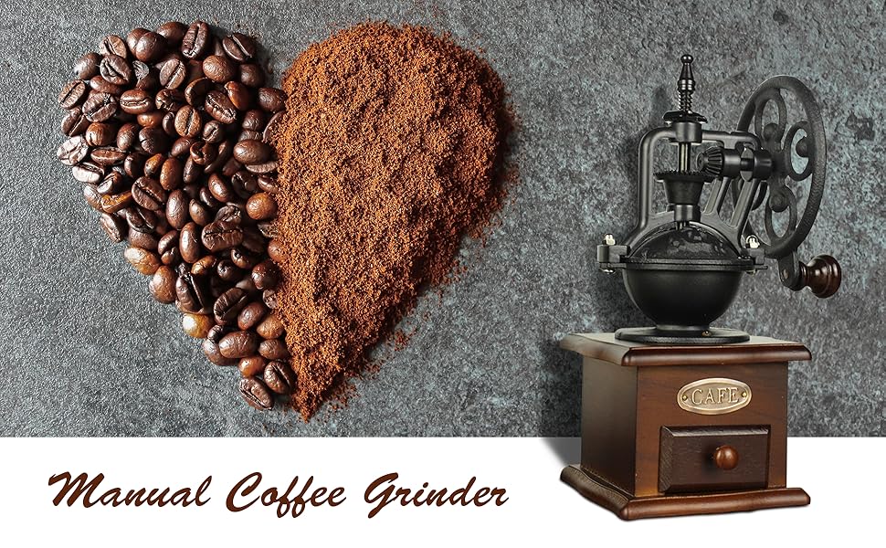 Кавомолка ручна ретро Kaffeemühle з дерева та чавуну для кави в зернах, еспресо