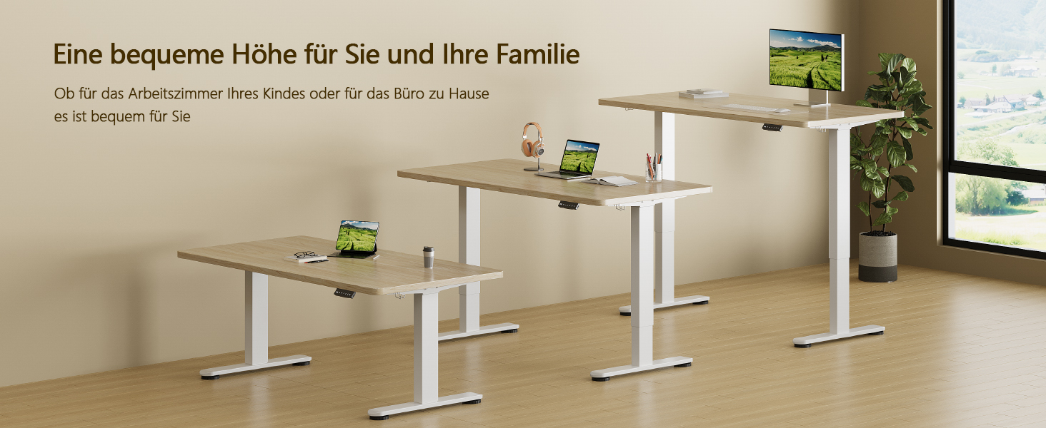 Регульований стіл, 160x80 см, електричний стоячий стіл з подвійним мотором, сенсорна панель, USB-A, кабелеуправління, стільниця 25 мм, ергономічний офісний стіл, білий