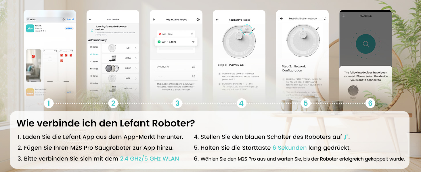 Робот-пилосос LEFANT M330 Pro з функцією миття підлоги, 3-в-1, 5000Pa, лазерна навігація, уникнення перешкод PSD, керування через додаток та голосовий помічник (M2S Pro)