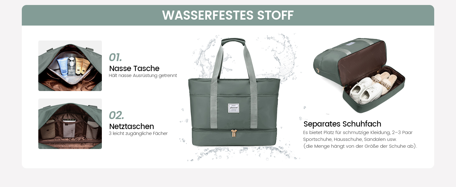 Сумка-мішок LOVEVOOK для жінок, 42L, водонепроникна, з відділенням для взуття, для подорожей, спортзалу, басейну, пологів, Ryanair