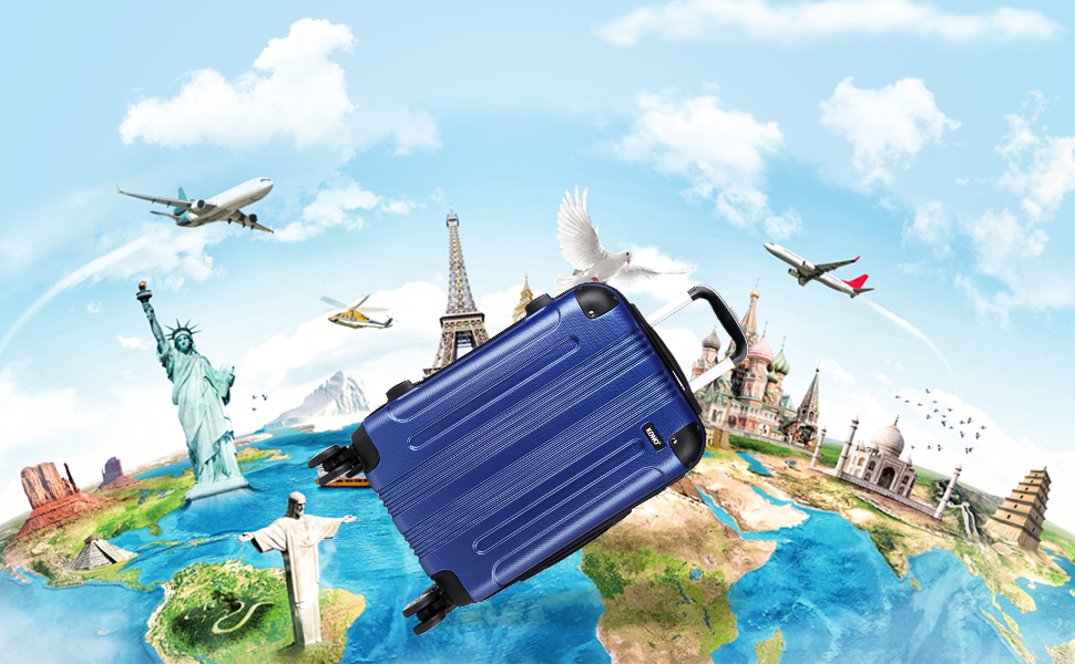 Набір валіз KONO Zwillingsrollen 3шт. (M-L-XL) з ABS-пластику сірого кольору