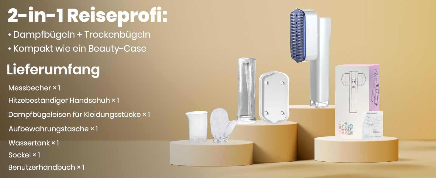 Портативний парогенератор для подорожей 2-в-1 Black, Швидкий нагрів 15с