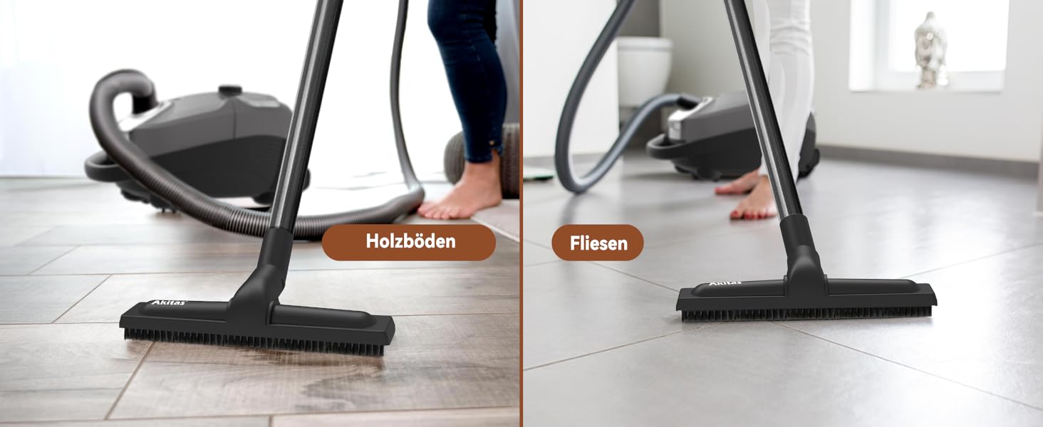 Пылесос Akitas C11 900W с мешком – сетевой шнур 7 м, радиус действия 10 м, тихая работа 70 дБ, с дополнительной насадкой для пола, регулируемая мощность всасывания, большой объем, для твердых полов и ковров