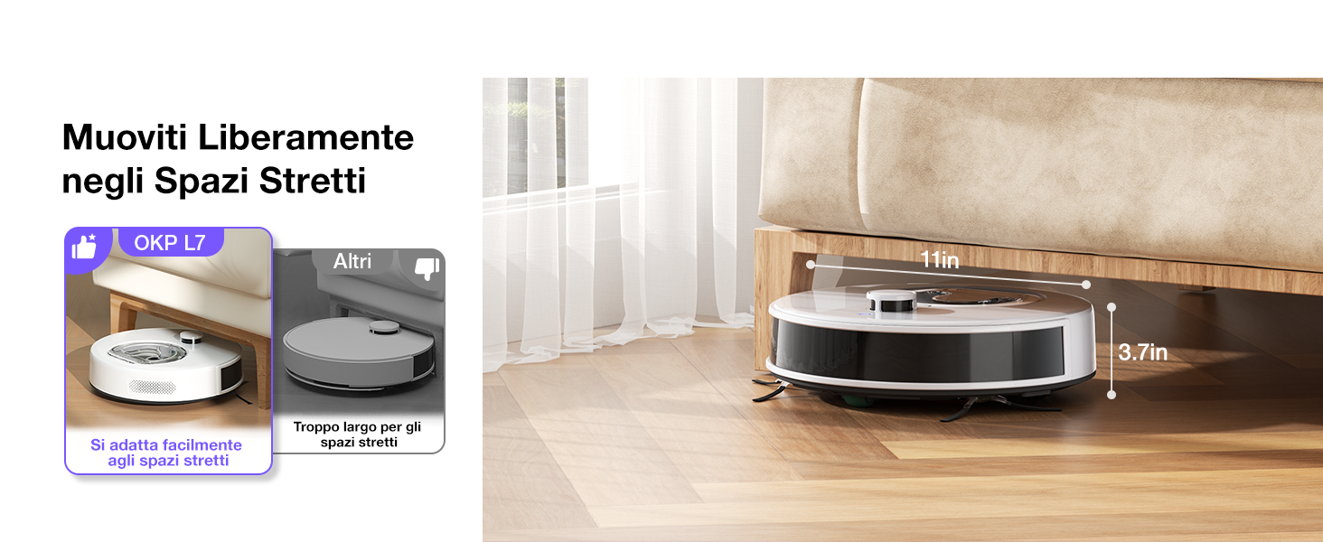 Робот-пилосос OKP L7G 3-в-1 з функцією миття підлоги, LiDAR-навігація, 6000Pa, 150 хв роботи, WiFi, Alexa, для тварин, килимів, твердих підлог, сірий