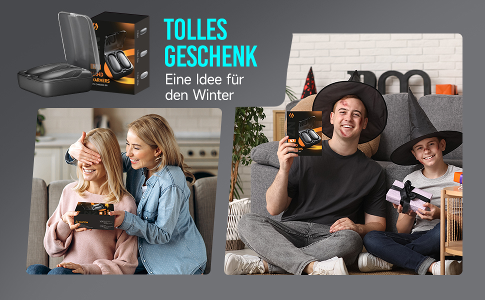 Електричний грієчка для рук 2-в-1 з магнітною основою та зарядним пристроєм, 14000mAh, 3 режими нагріву, для жінок, чоловіків, сімей, гольфу, полюванню та кемпінгу, чорний N7