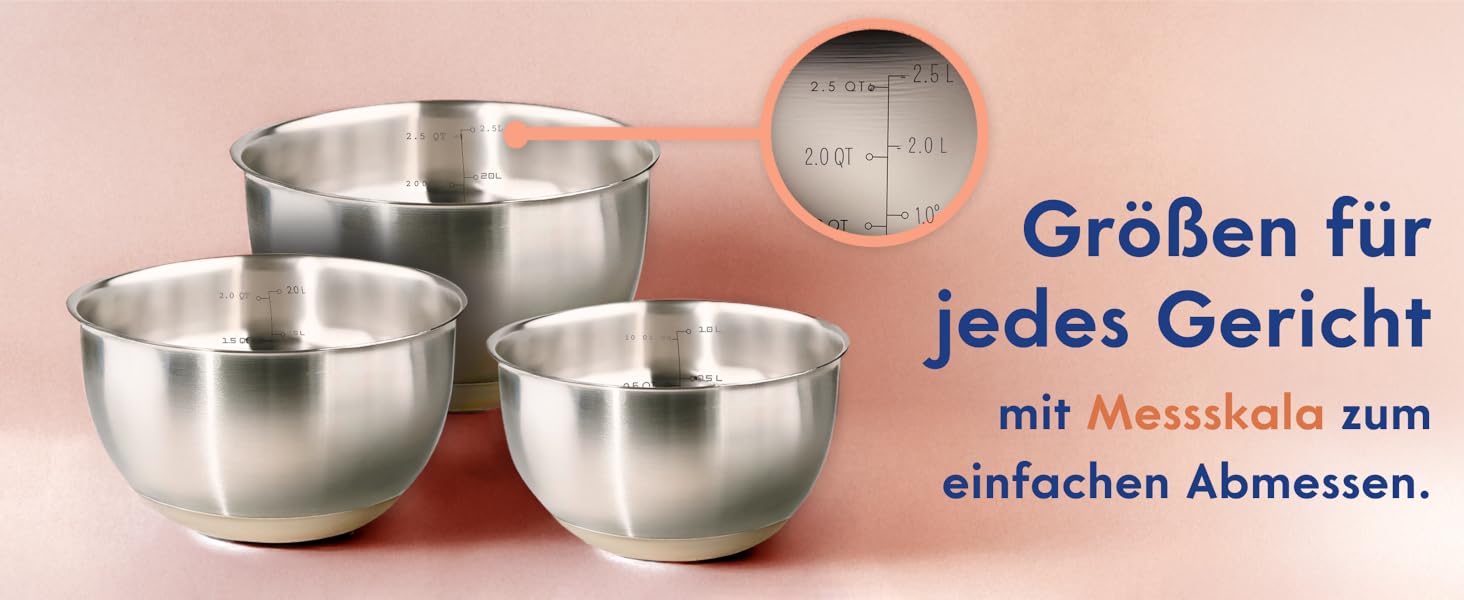 Набір мисок Ziruma з кришками - 5 шт. з нержавіючої сталі, без пластику, скляні кришки, для кухні, 0.9-4.3L