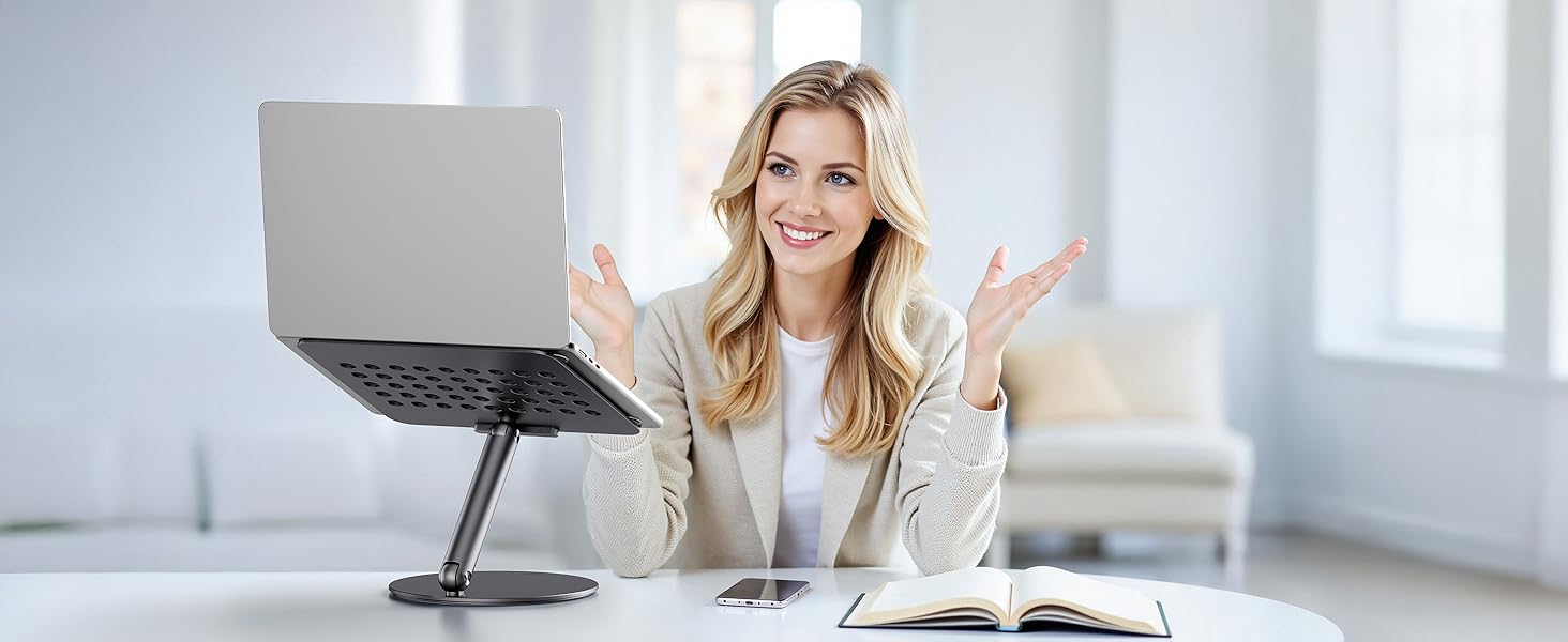 Стійка для ноутбука LULULOOK, регульована, 360° обертання, для MacBook, 10-17